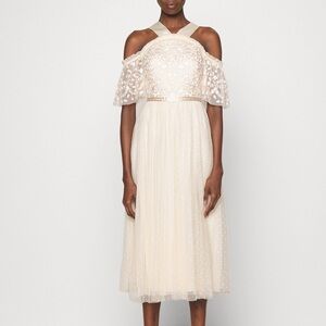 Needle & Thread NEW + Tags dress primrose bodice gown BHLDN rushed tulle floral